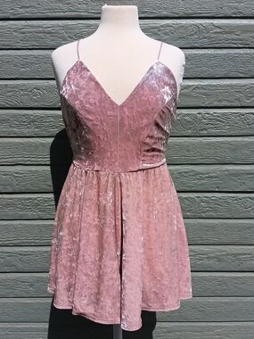Forever 21 Pink Velvet Tank Romper